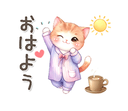 猫がいっぱい カラフル夏スタンプ / 09