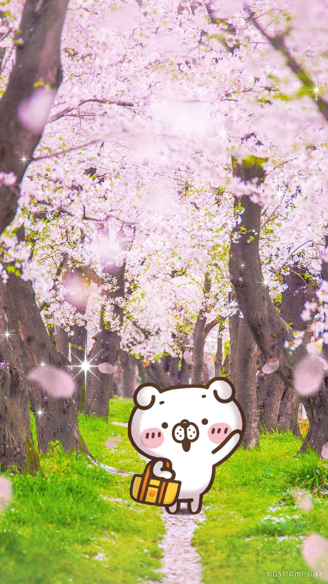 「いぬ田さん　【桜の風景壁紙】」