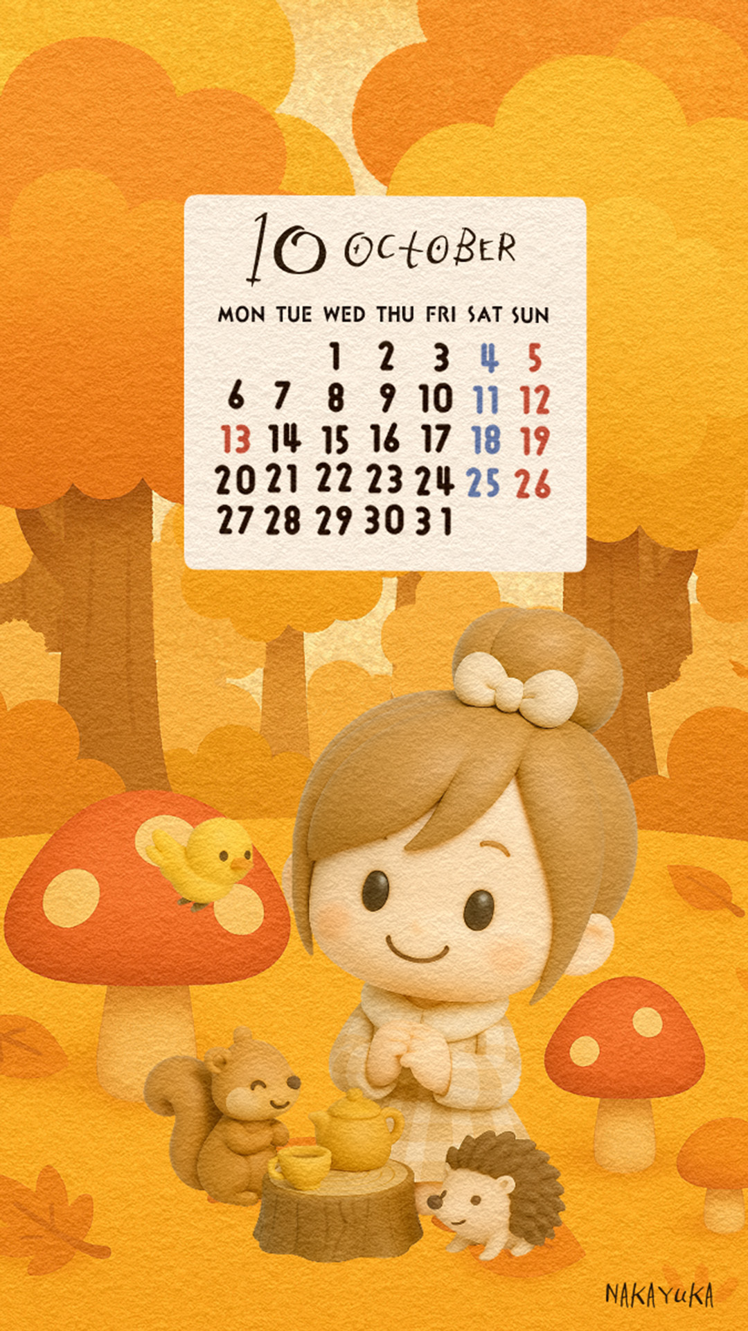 「2025年10月カレンダー」